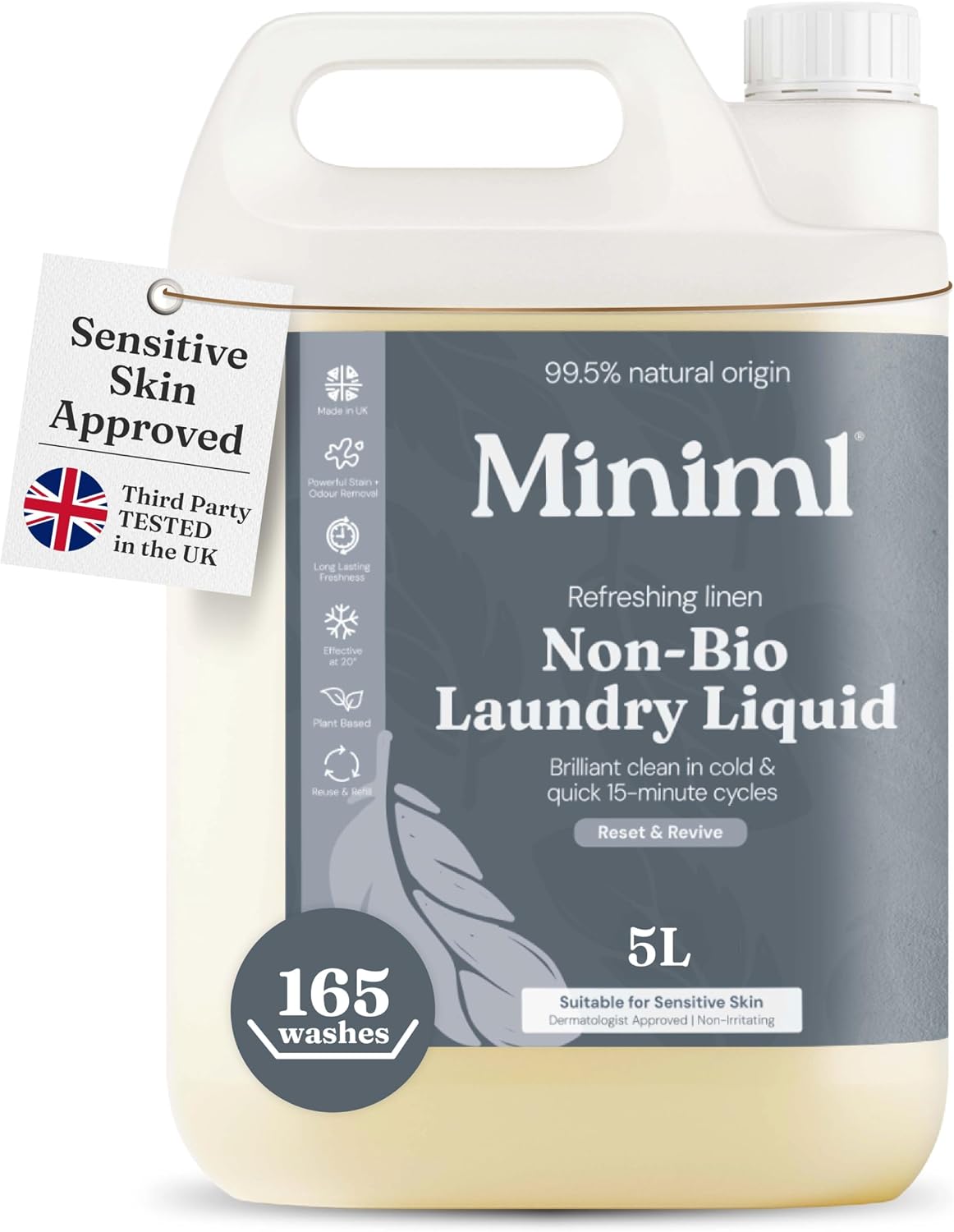 Miniml Eco Laundry Liquid Washing Detergent 5L Refill – Fresh Linen