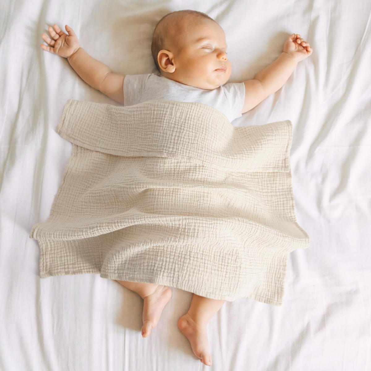 Susurration Muslin Cloths for Baby, 100% Cotton Baby Muslin Squares Cloths for Newborn Boy and Girl, Soft, Breathable and Extremely Absorbent Baby Muslin Burp Cloths, 60 x 60 cm, 5 Pack