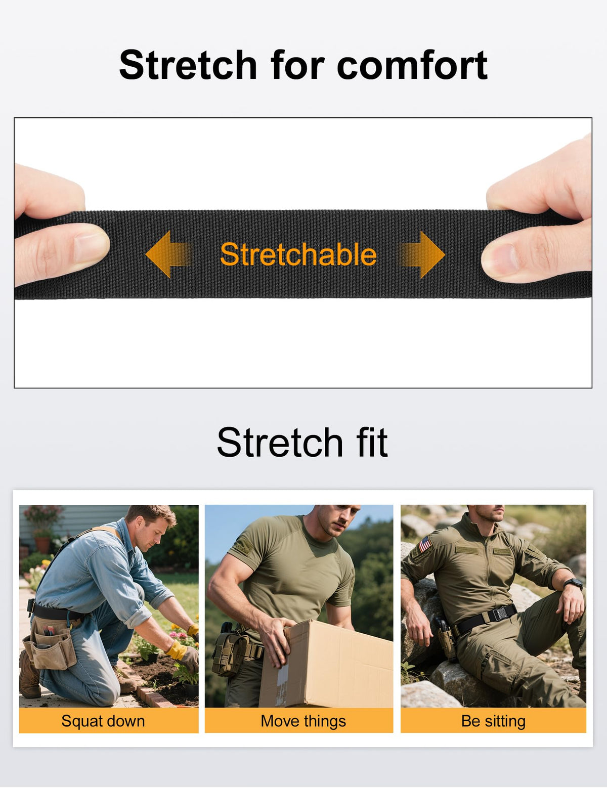 JUKMO Quick Release Tactical Belt, Military Work 1.5" Nylon Web Hiking Belt