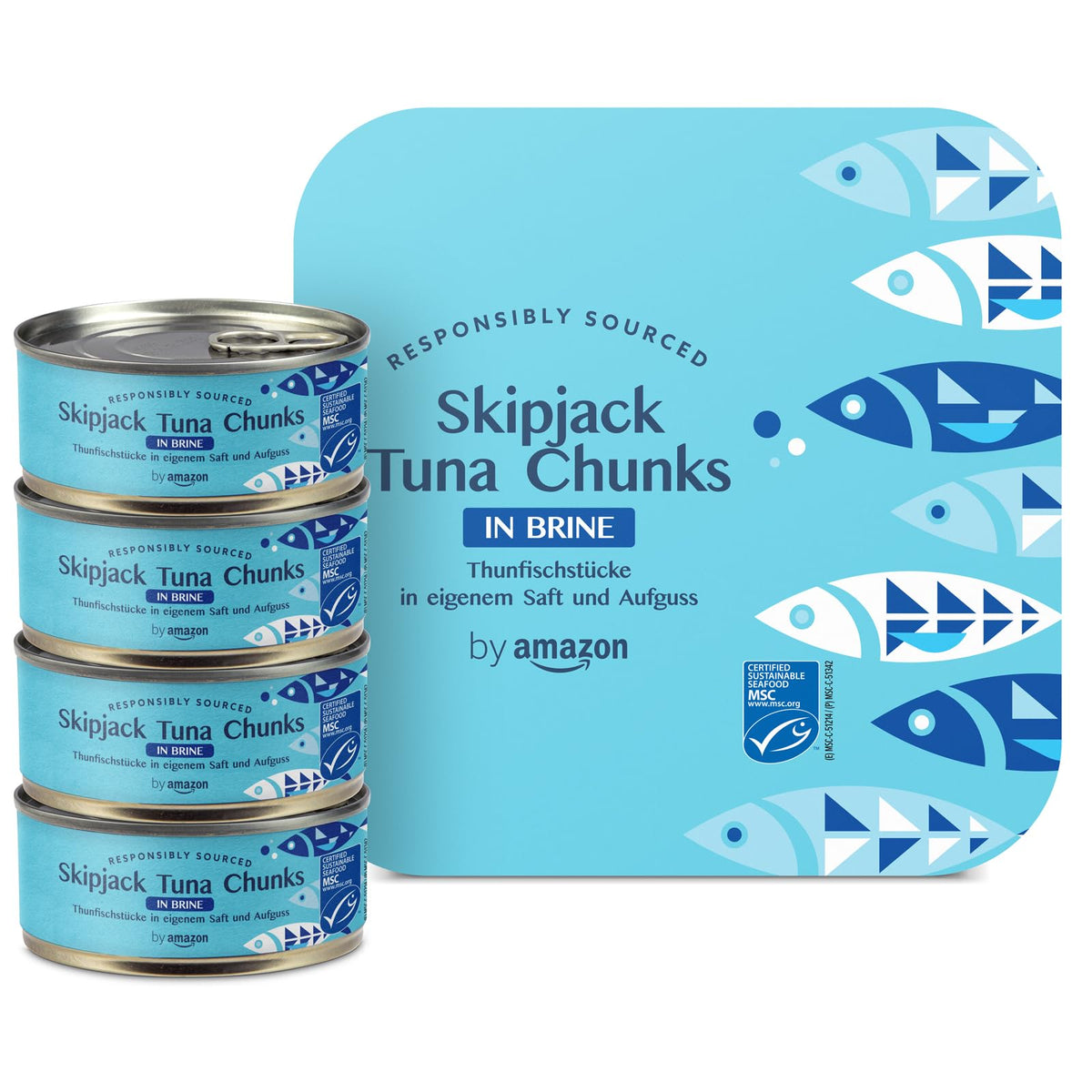 by Amazon MSC Skipjack Tuna Chunks in Spring Water, 4x145g