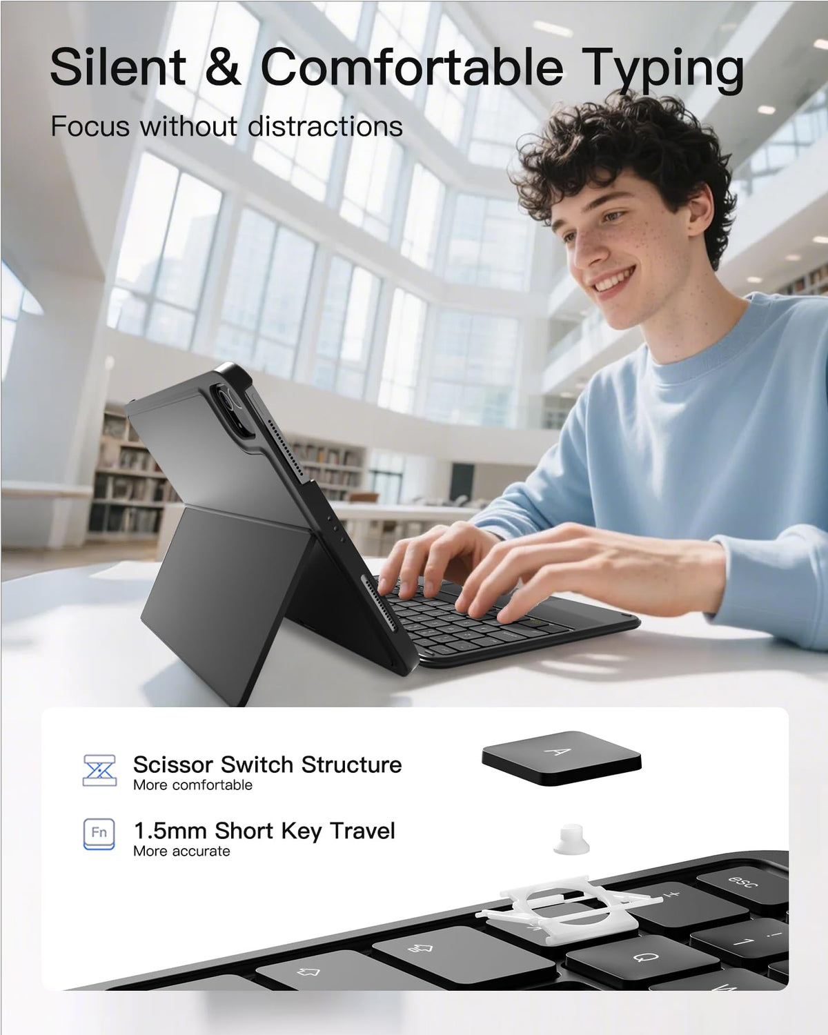 Inateck Keyboard Case with Tracked for iPad A16 11th Gen 11"/10th Gen 10.9"