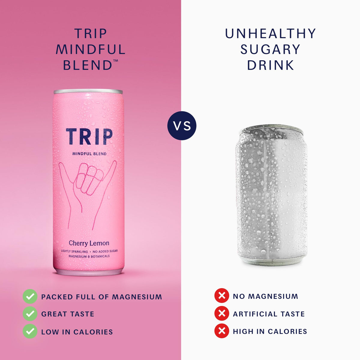 TRIP Cucumber Mint Sparkling drink with 120MG calming Magnesium + Lion’s Mane + Chamomile + Lemon Balm. Low Calorie and Vegan (Pack of 12 x 250ml) - Packaging Might Vary