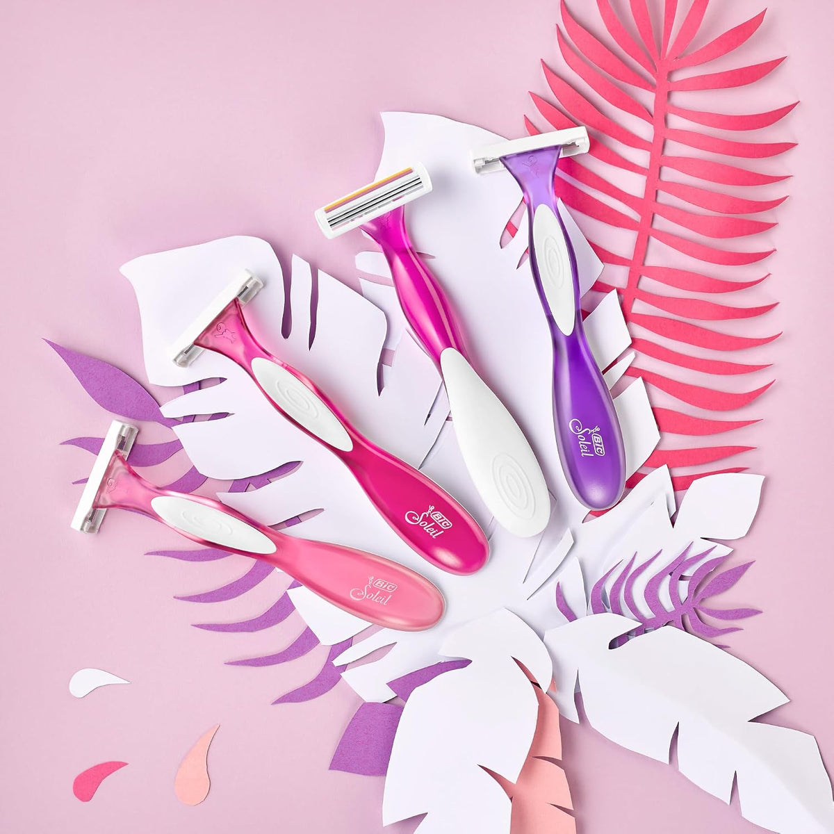 BIC Soleil Scent Disposable Razors for Women, Triple Blade, Pack of 4