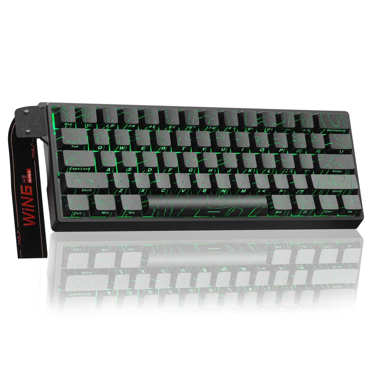 AULA WIN60 HE Mechanical Gaming Keyboard Wired,Hall Effect Magnetic Switches,Adjustable Actuation Rapid Trigger,8K Polling Rate,RGB Backlight,60% Percent Keyboard for Mac/Win (BLACK) (Pack of 2)
