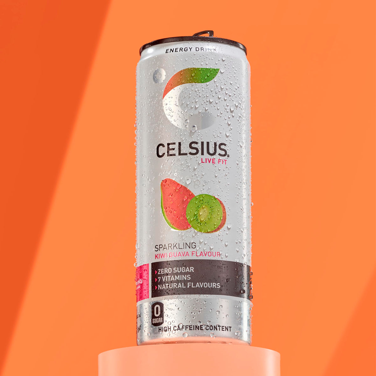 CELSIUS Energy Drink, Sparkling Mango Lemonade, Natural Flavours. No Artificial Colours, Sugar Free Energy Drinks, 355 mL, 4-Pack