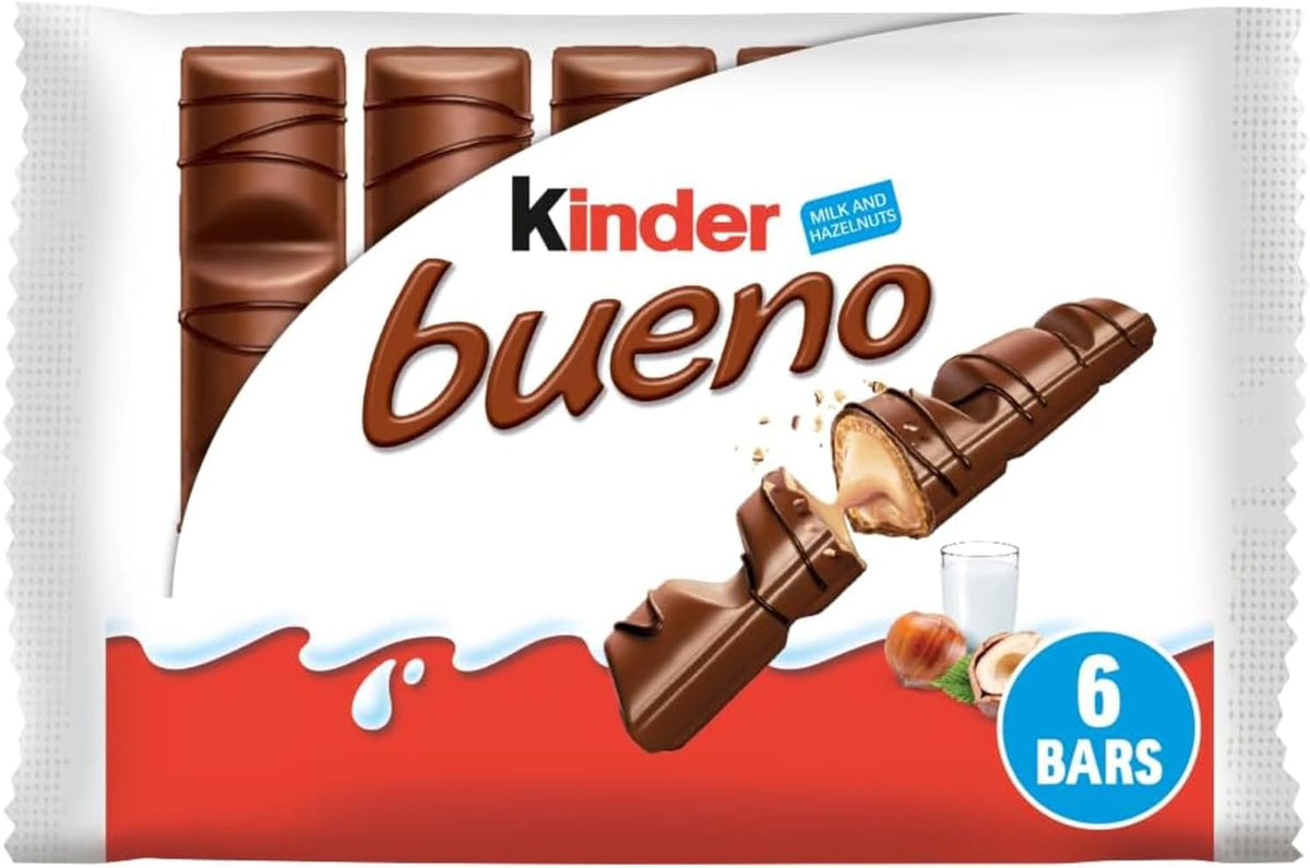 Kinder Bueno Classic Chocolate Bars, Pack of 6