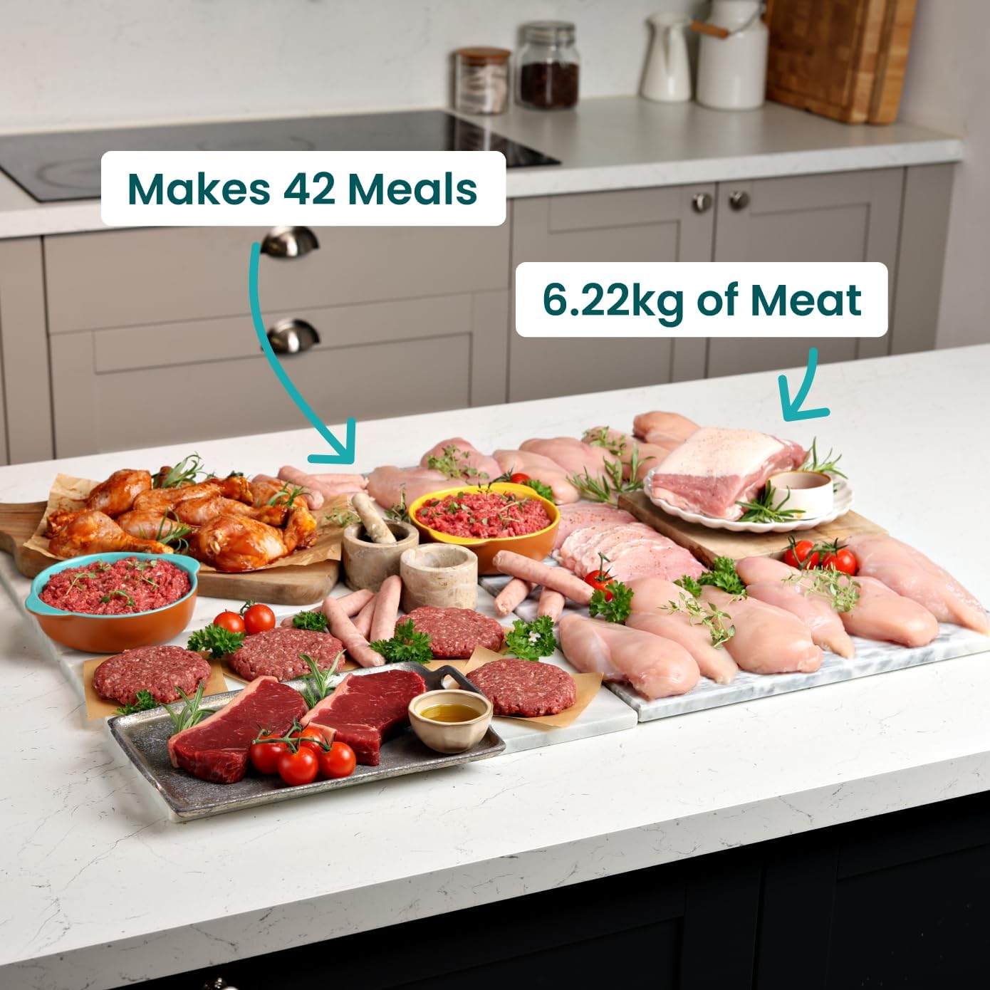 MuscleFood 42-Meal Family Hamper | High Protein Meat Bundle (6.22kg) | Lean Chicken, Beef, Pork | Bulk Meal Prep & Freezer Filler