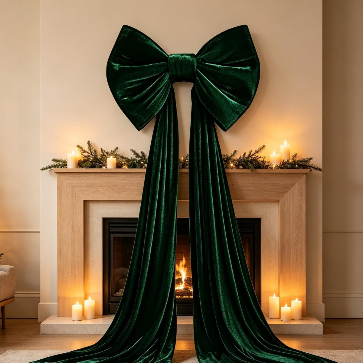 Large Christmas Tree Topper Bow, 200CM Giant Velvet Christmas Tree Bows