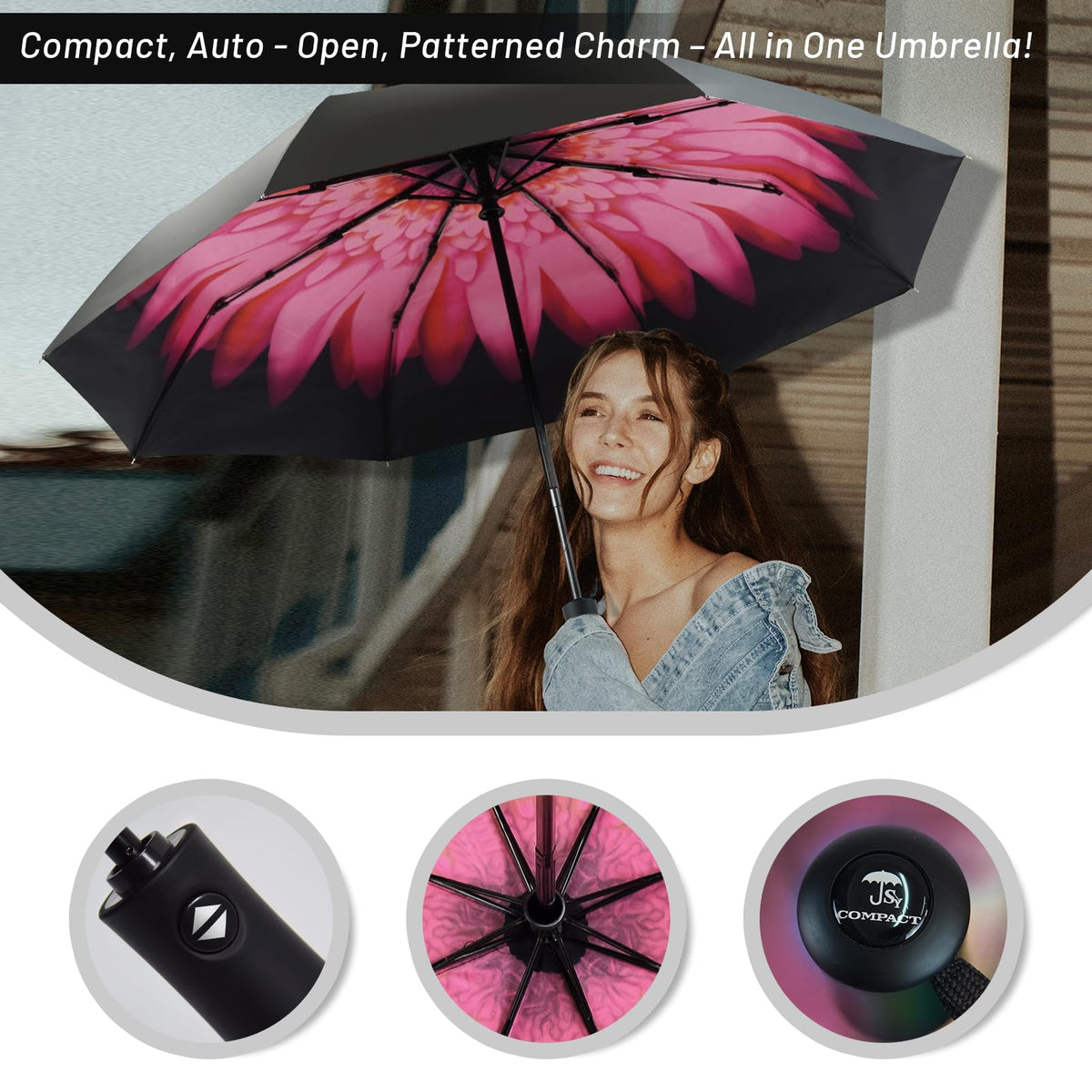 SY COMPACT Travel Umbrella Windproof Automatic Unbreakable UV Protection