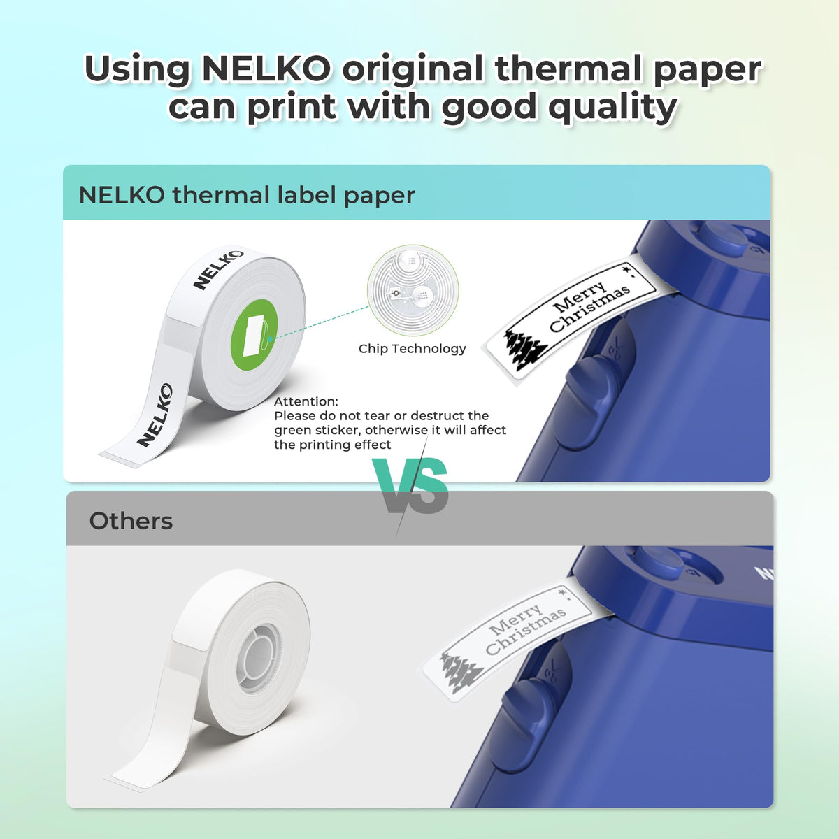 Nelko Label Maker P21 Portable Bluetooth Sticker Printer with Tape, Black