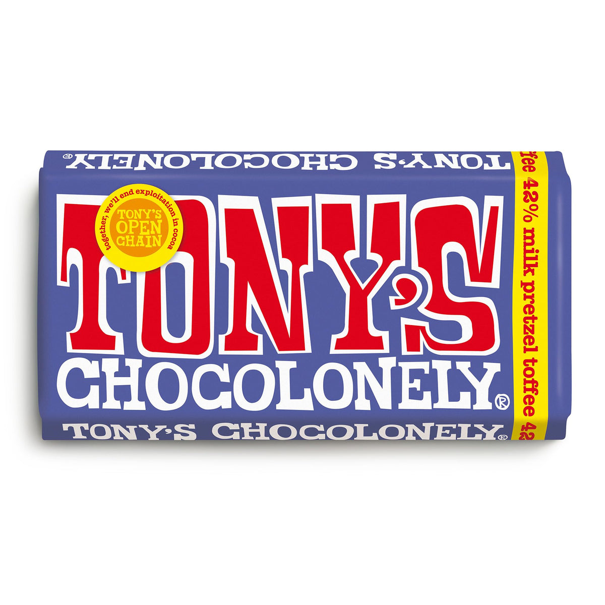 Tony's Chocolonely Milk Chocolate Bar - 180g Belgian Fairtrade Chocolate, Gift, 32% Cocoa, Vegetarian