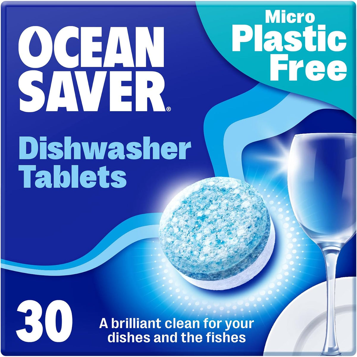 OceanSaver Eco-Friendly Dishwasher Tablets, Pack of 30 | 3-in-1
