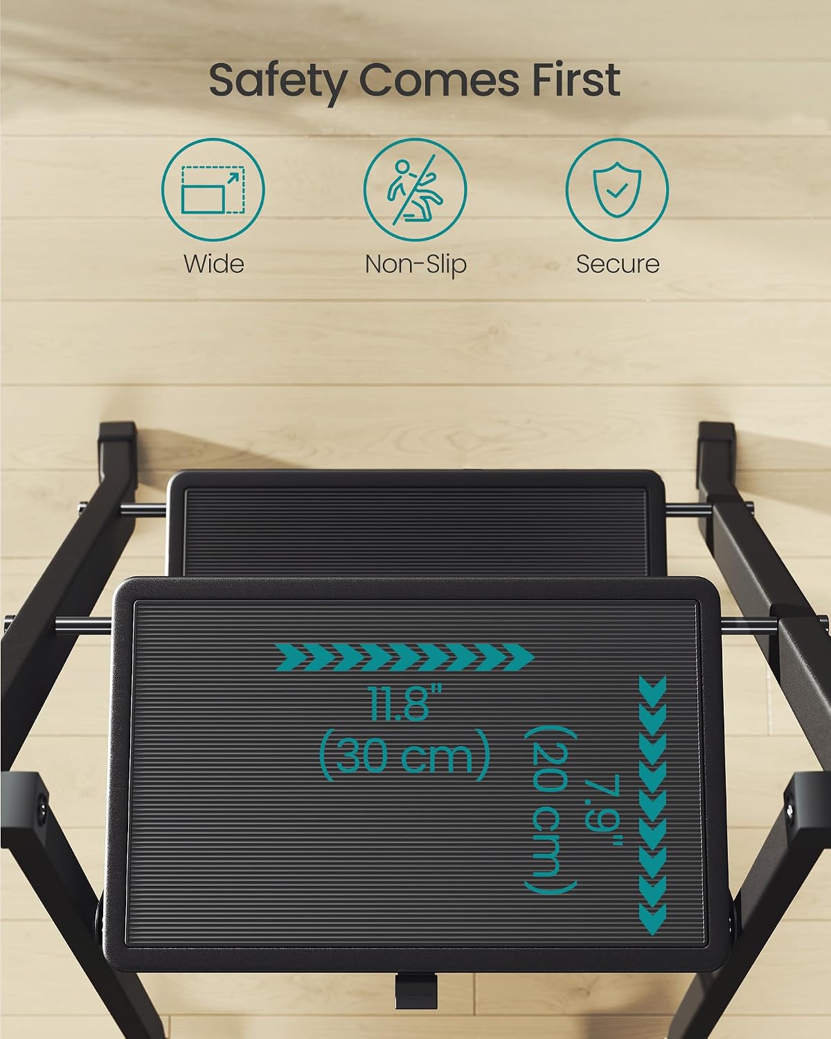 SONGMICS 2-Step Ladder, Folding Step Ladder, Safety, Holds up to 150KG