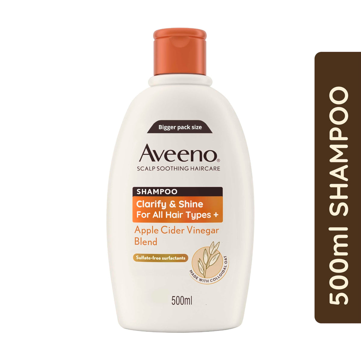 Aveeno Scalp Soothing Haircare Clarify & Shine Shampoo, Apple Cider Vinegar Blend, for All Hair Types, Soothes Dry, Itchy & Flaky Scalp, Clinically Proven, Sulfate Free, 300ml
