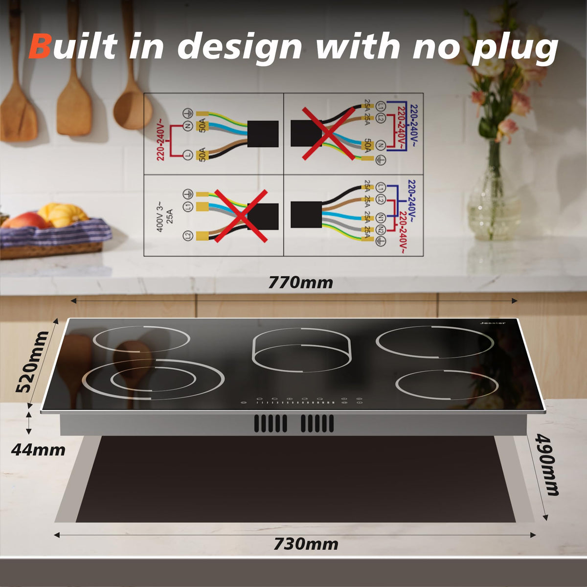 Portable Ceramic Hob, Pulg in Single Electric Hob 3600W