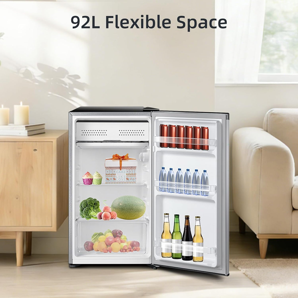 CHiQ 145L Upright Freezer with 4-Star Freezing & Reversible Door Black
