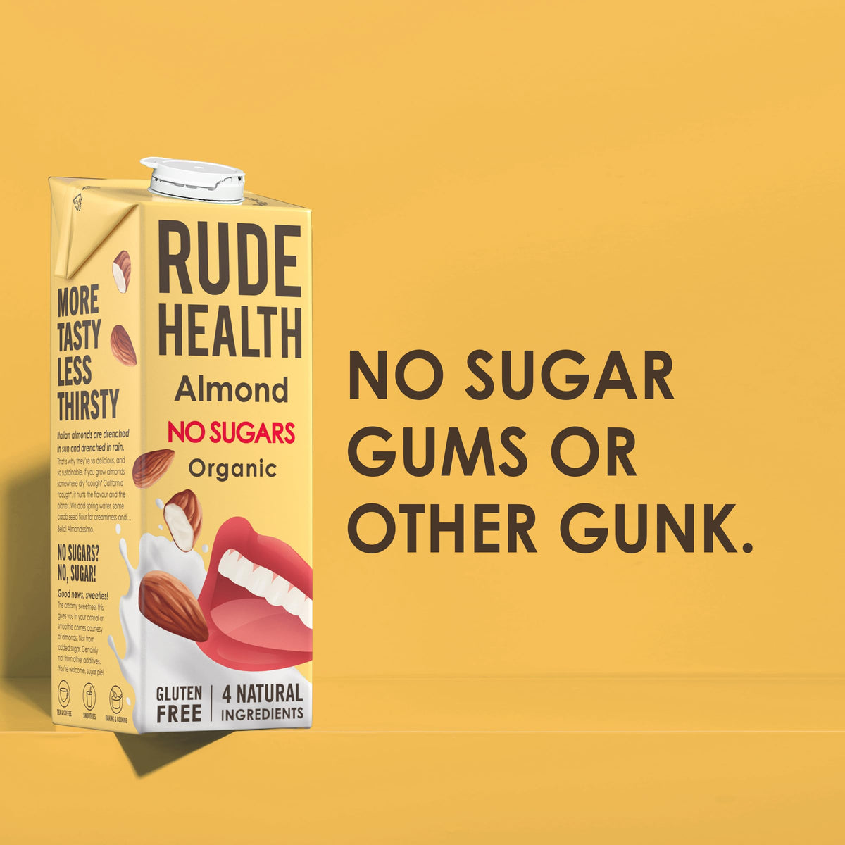 Rude Health 6 x 1 Litre Organic Oat Dairy-Alt Milk, 100% Natural Organic Drink, Lactose Free, Dairy Free & Gluten-Free, No Added Sugar, Award-Winning, Healthy & Vegan, 100% Recyclable Packaging