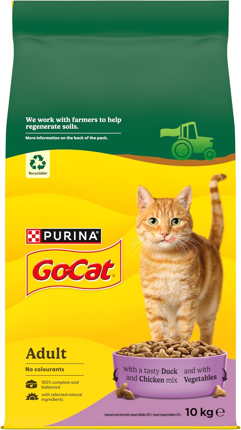 GO-CAT Adult Dry Cat Food Chicken and Duck 10kg Pack