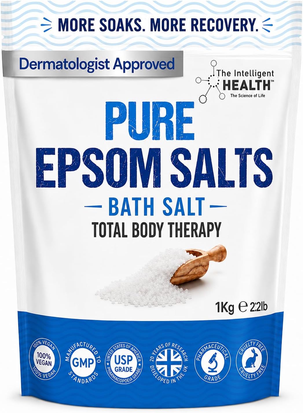 Magnesium Sulphate Bath Salts Soak, Muscle Magnesium Epsom Salts, 1kg