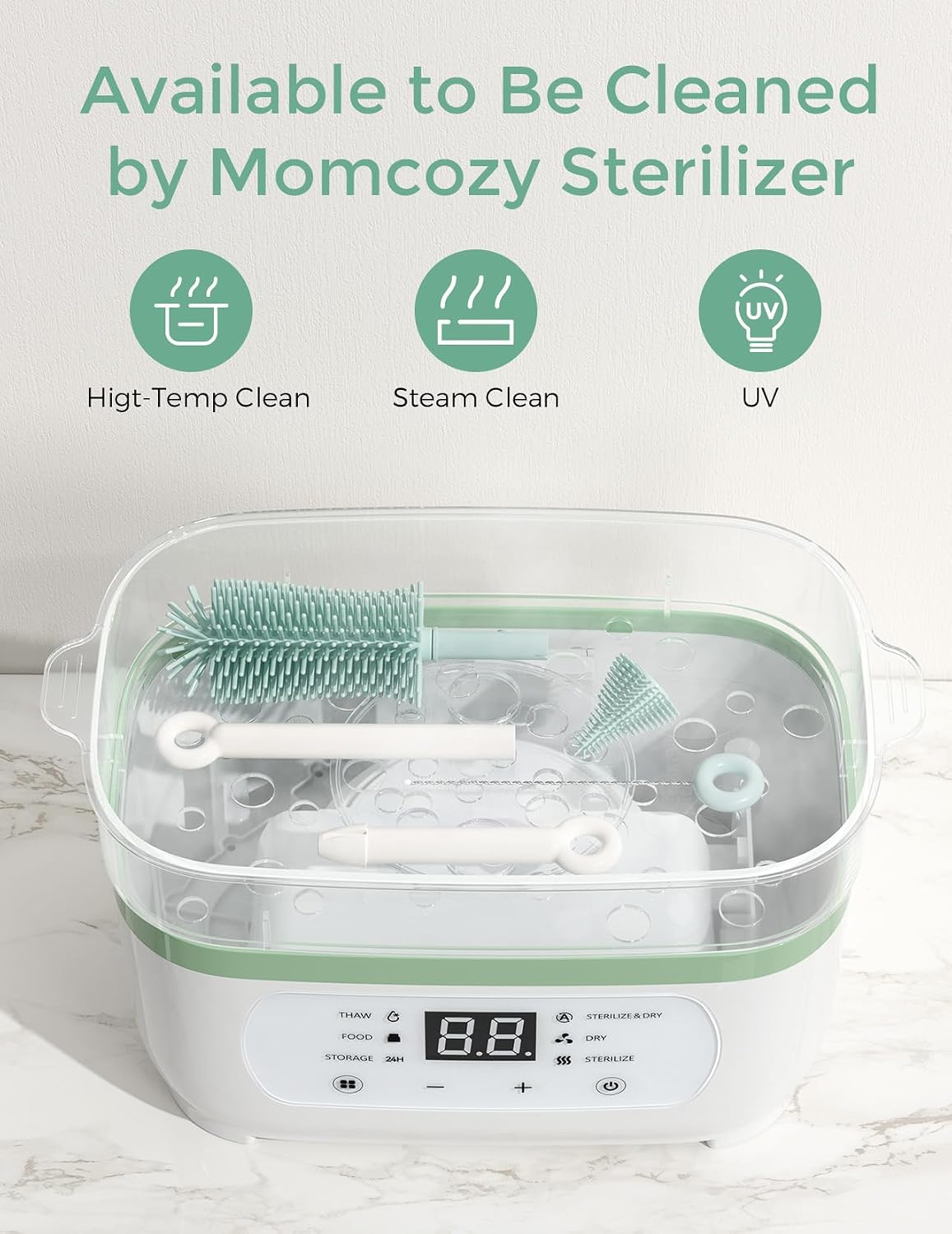 Momcozy Bottle Brush Set - Baby Bottle Cleaner Kit with Silicone Brush