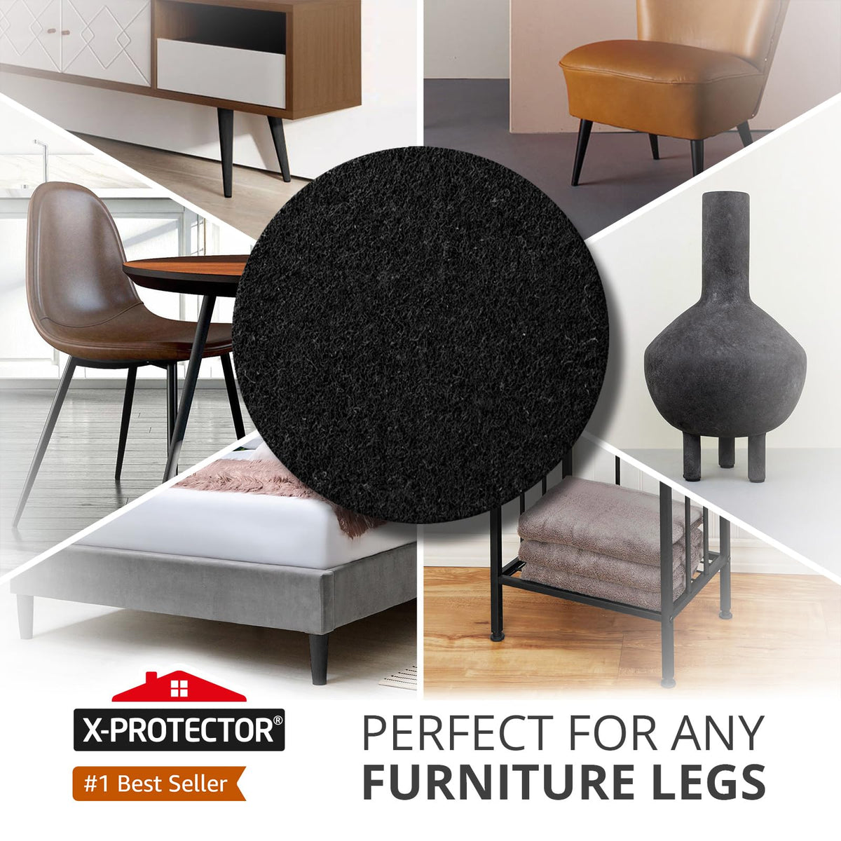 Chair Pads Floor Protectors X-PROTECTOR 48 PCS 25mm - Felt Furniture Pads