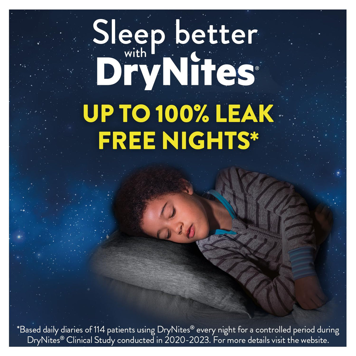 HUGGIES DryNites, Pyjama Pants, Boys 4-7 Years (17-30KG), 64 x bedwetting Pants, Up to 100% Leak Free Nights