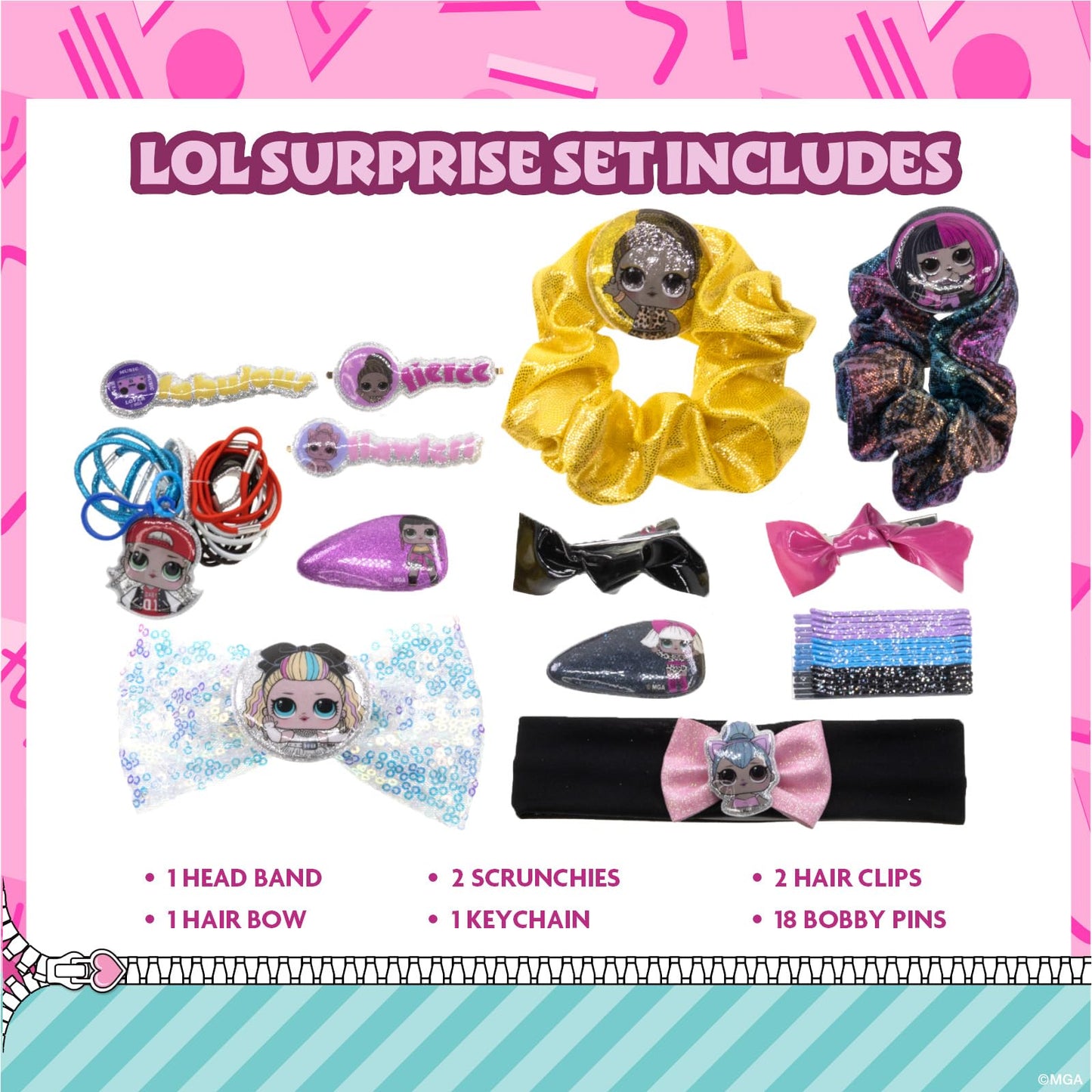 L.O.L. Surprise! Kids Makeup Set for Girls, Includes Lip Gloss, Eye Shimmer, Nail Polish, Hair Accessories in Train Case, Perfect for Parties, Sleepovers & Makeovers, Ages 5+ by Townley Girl