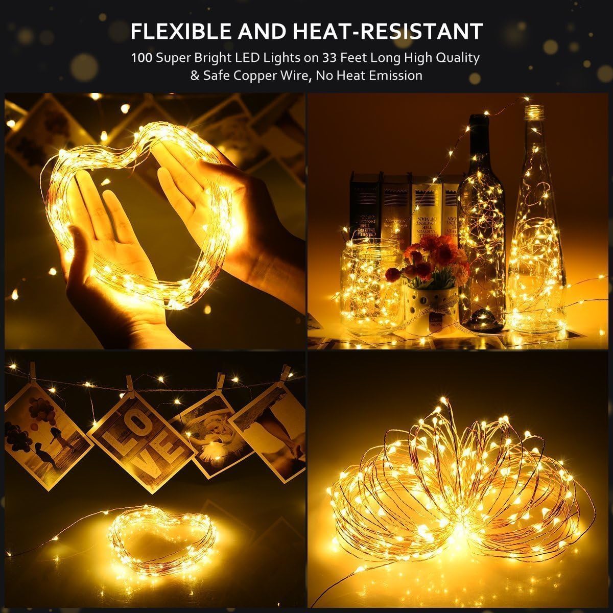 Makion 10M Led Battery Powered Fairy String Lights 100 LEDs for Decoration