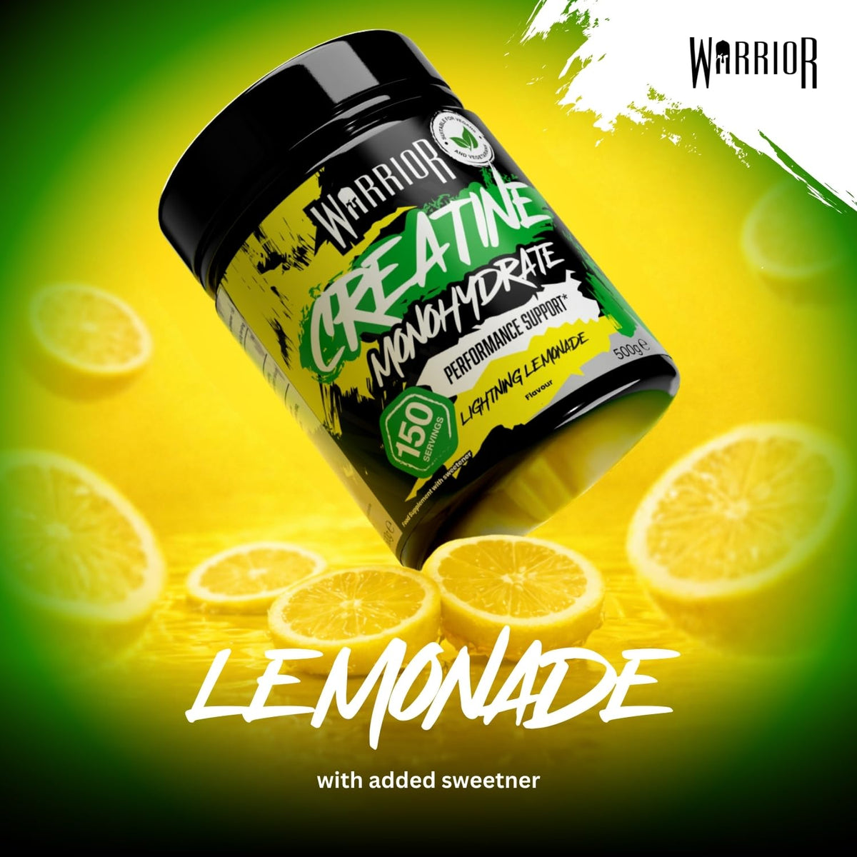 Warrior Creatine Monohydrate Powder 500g Pure Micronised (166 Servings)