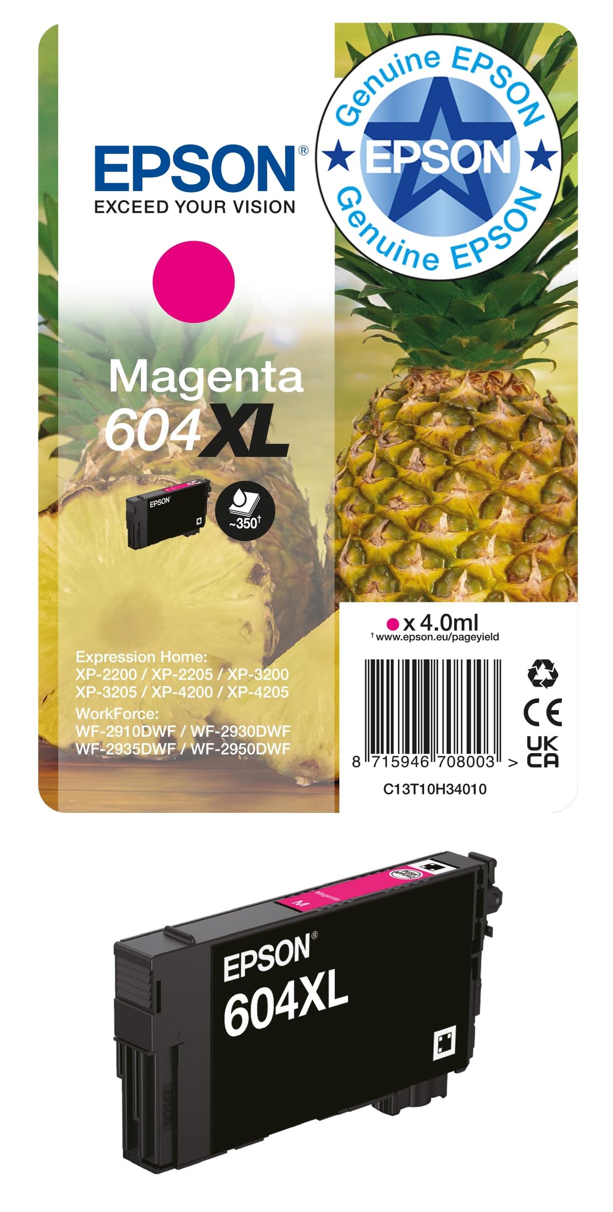 Epson 604 Pineapple, Genuine Multipack, 4-colours Ink Cartridges