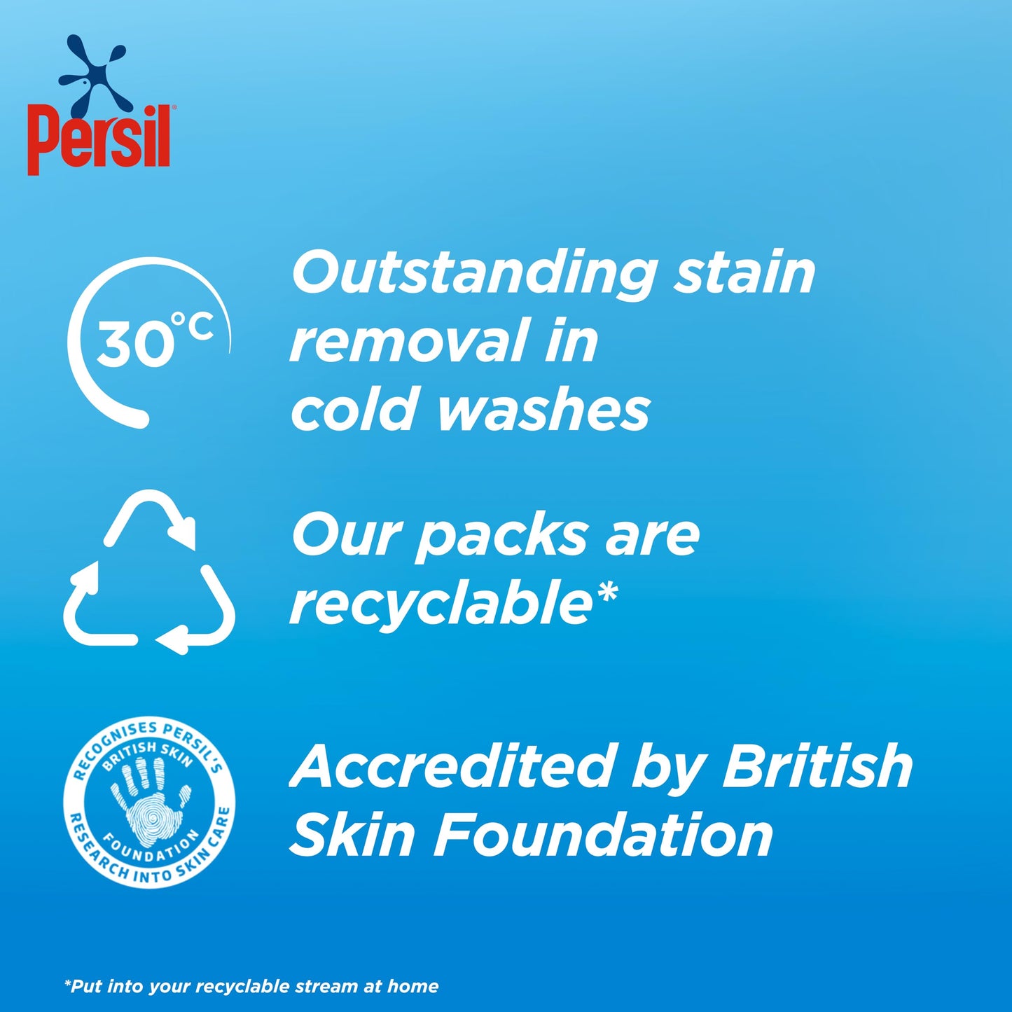 Persil Non Bio Washing Powder gentle next to sensitive skin for outstanding stain removal in cold washes 10 washes (500 g)