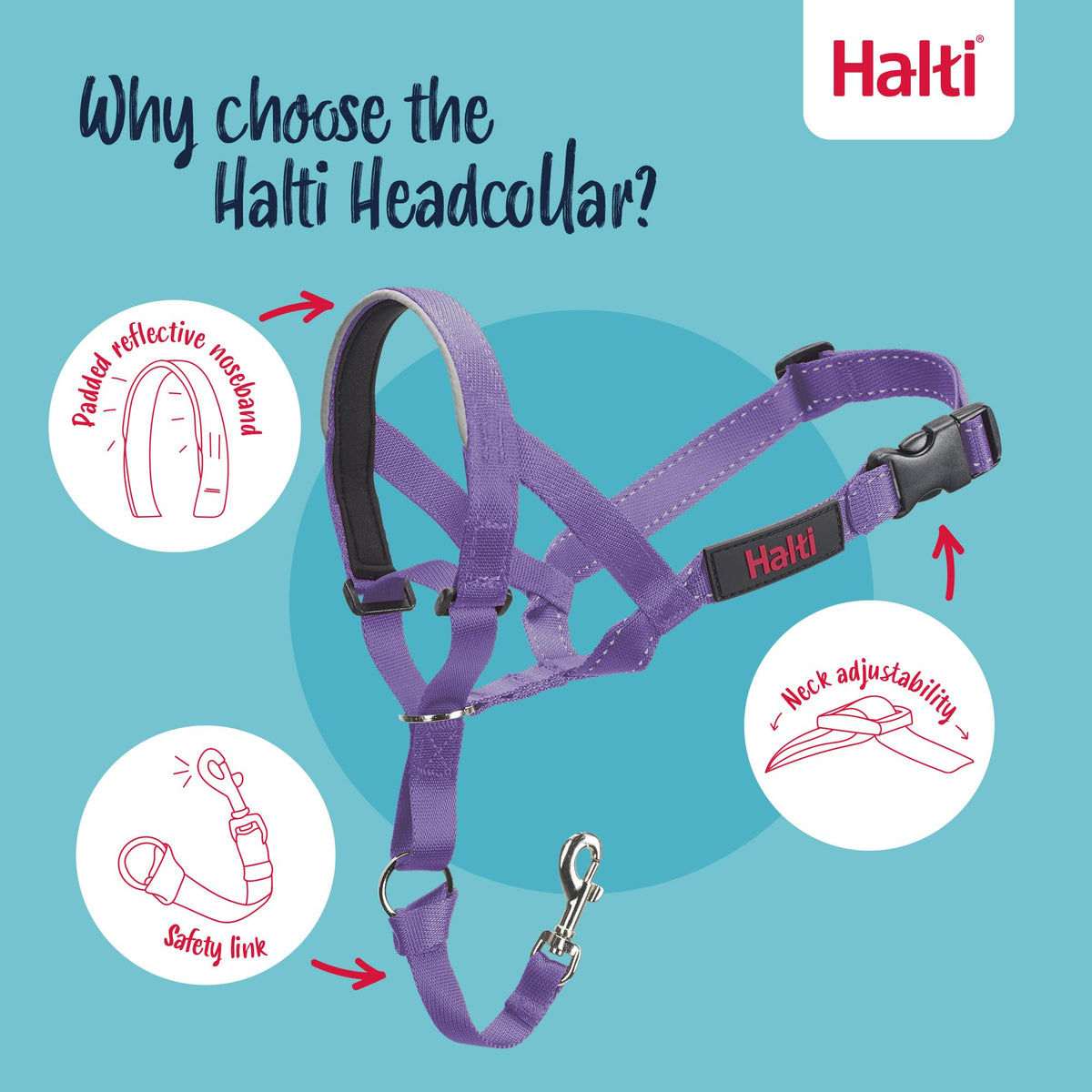 Halti Headcollar for Dogs | Size 3, Black