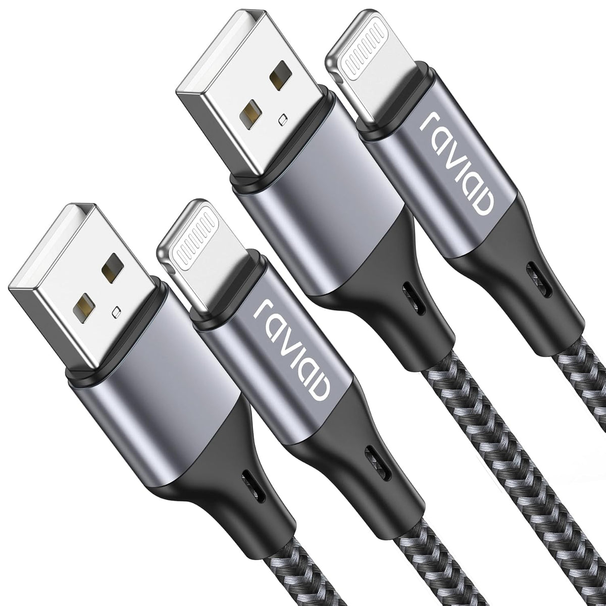 RAVIAD Long iPhone Charger Cable 3M 2Pack MFi Certified Lightning Cable