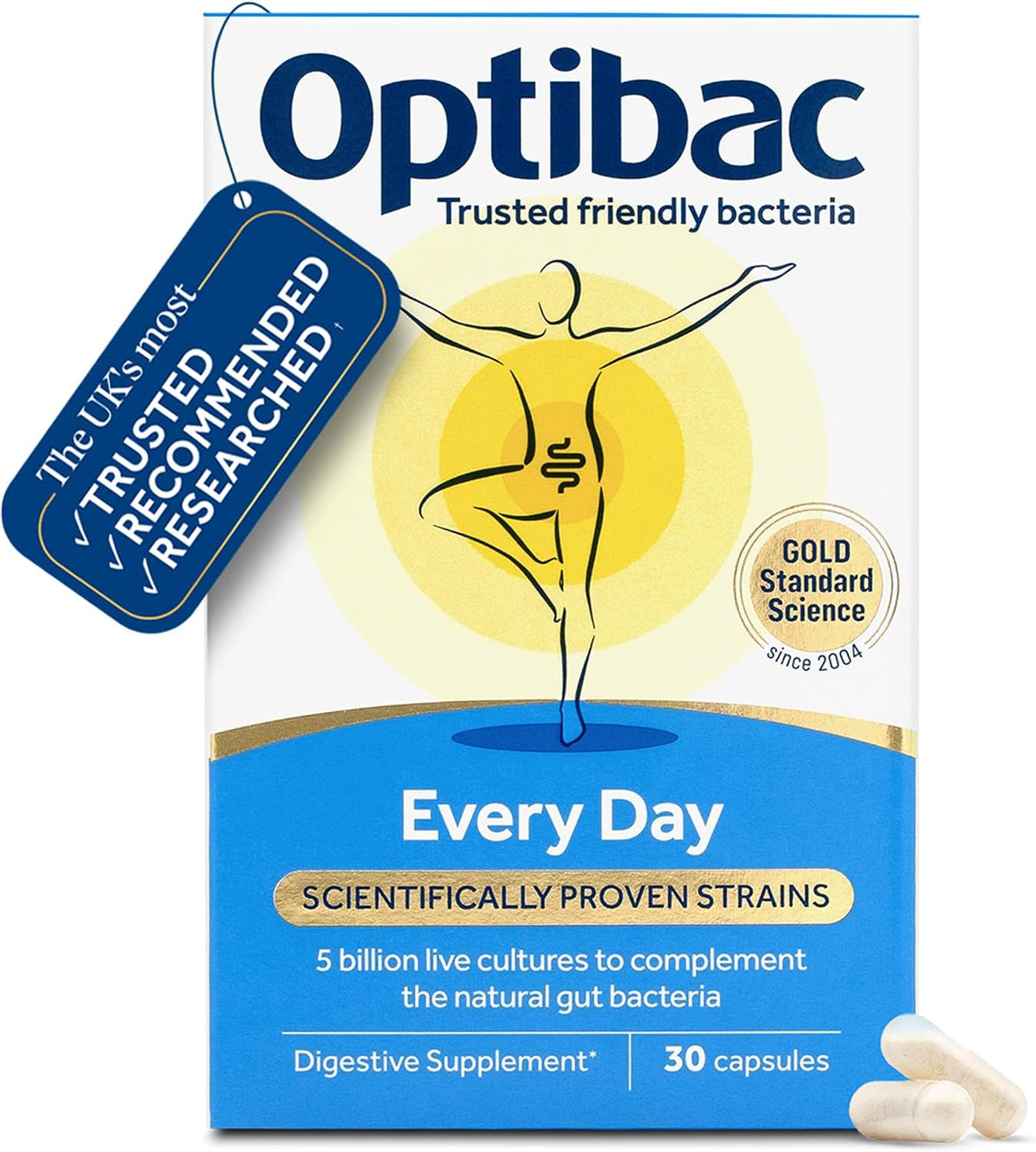 Optibac Every Day - Vegan Daily Digestive Supplement - 30 Capsules