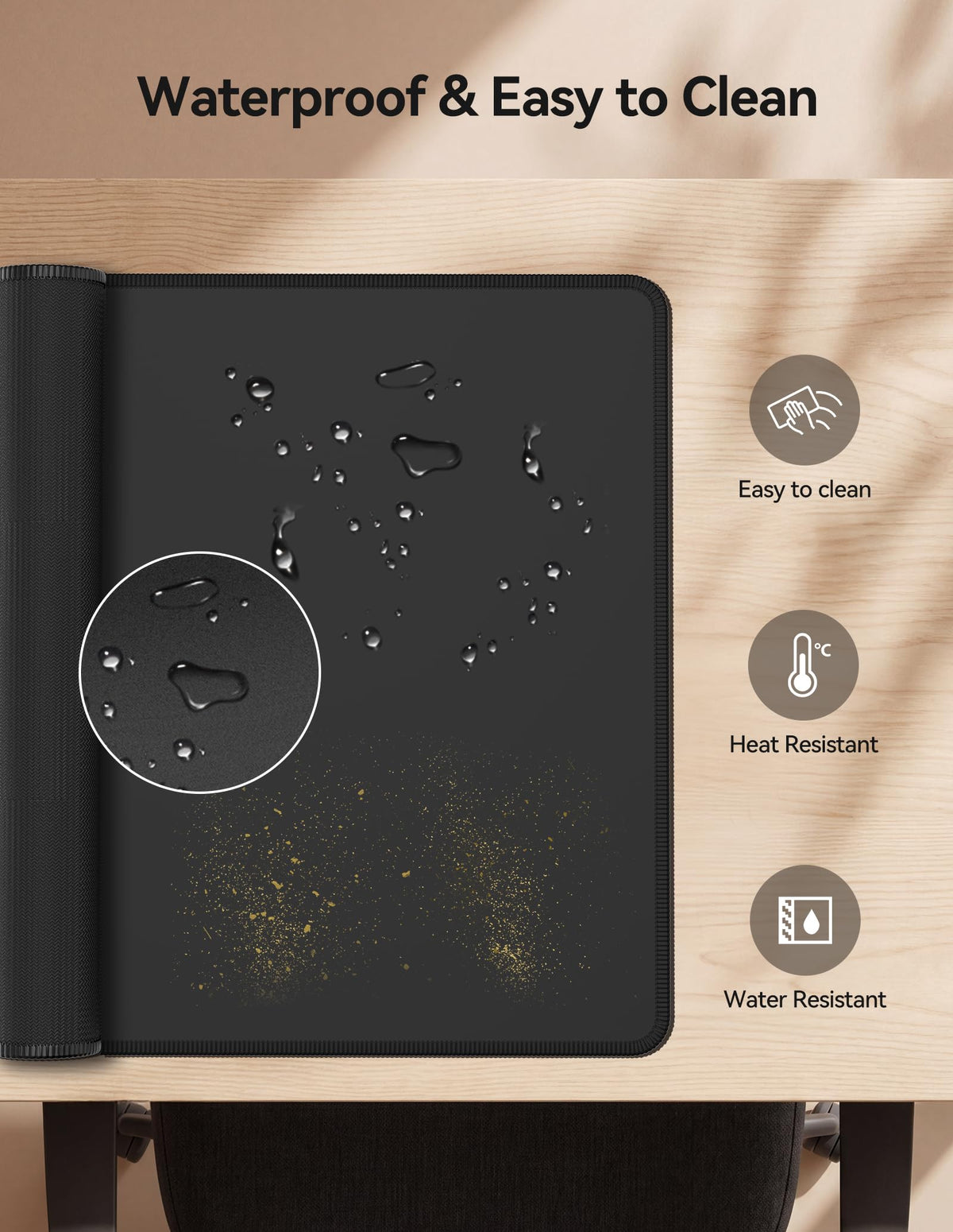 TECKNET Gaming Mouse Mat, 900x400x3mm Large Mouse Pad - Black