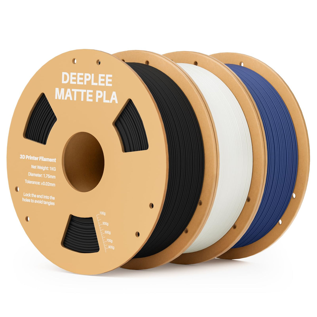 DEEPLEE Matte PLA Filament 1.75mm Matte White 1kg