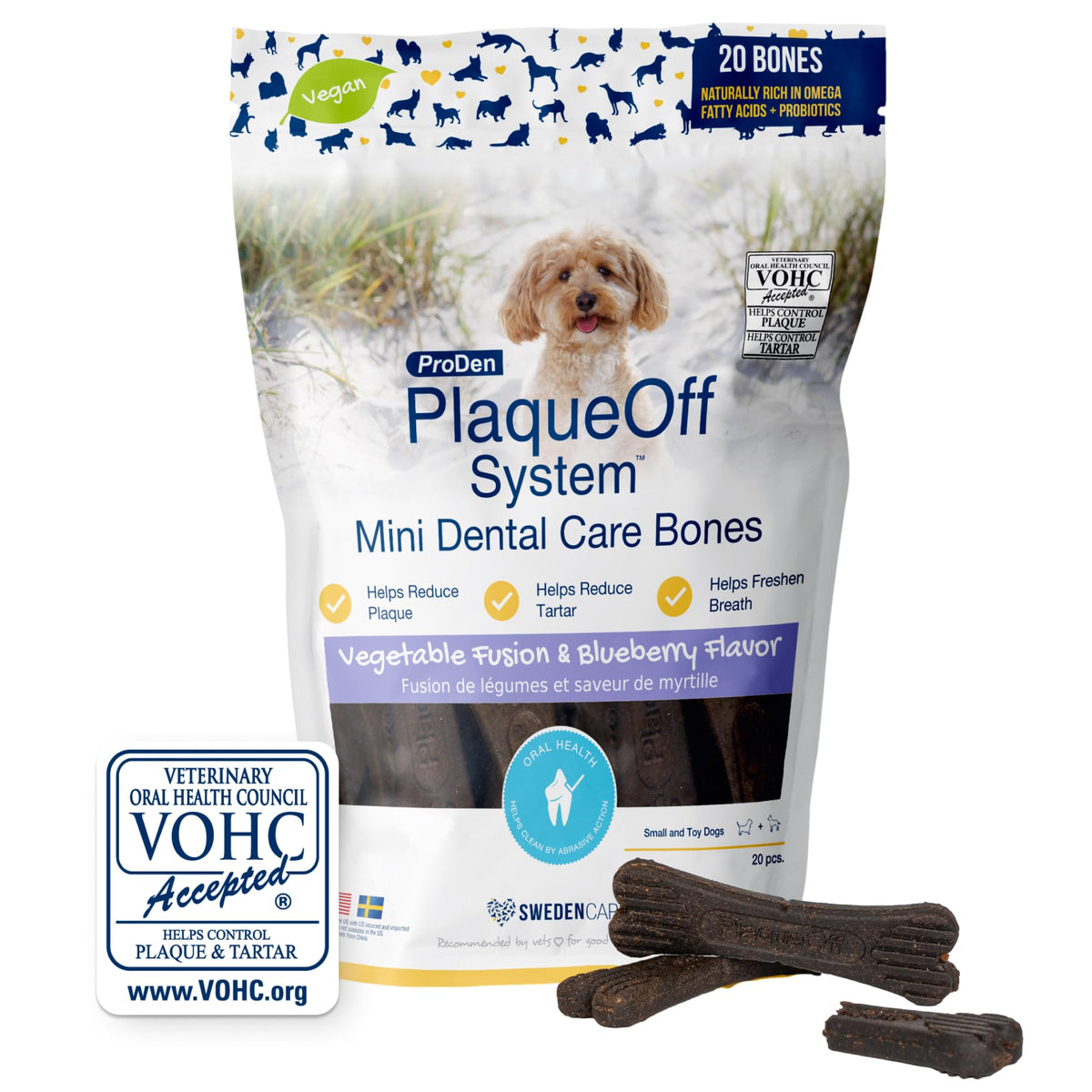 ProDen PlaqueOff 13 Dental Bones for Medium & Large Dogs, Chicken & Pumpkin
