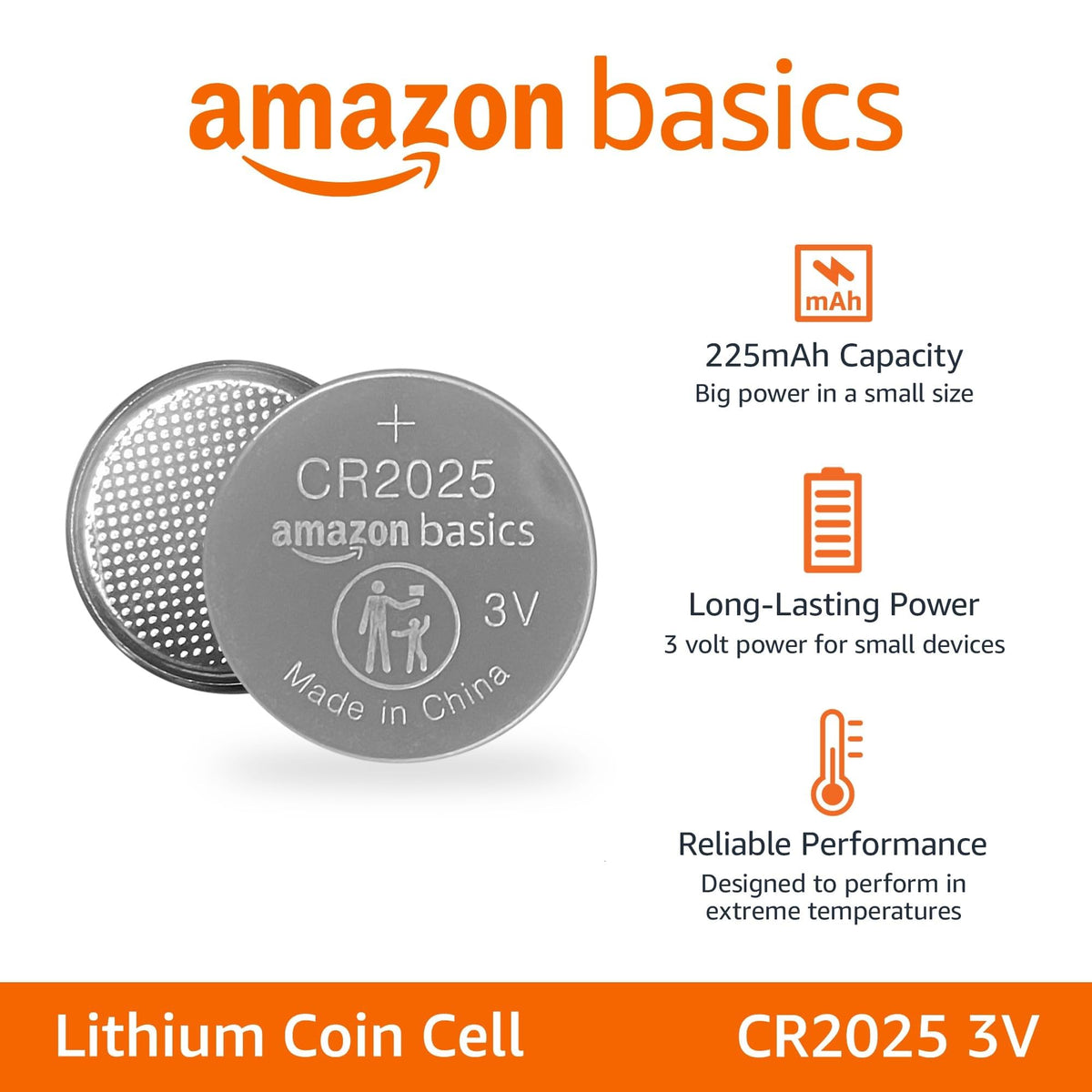 Amazon Basics 10-Pack CR2032 Lithium Coin Cell Battery, 3 Volt, Long Lasting Power, Mercury-Free