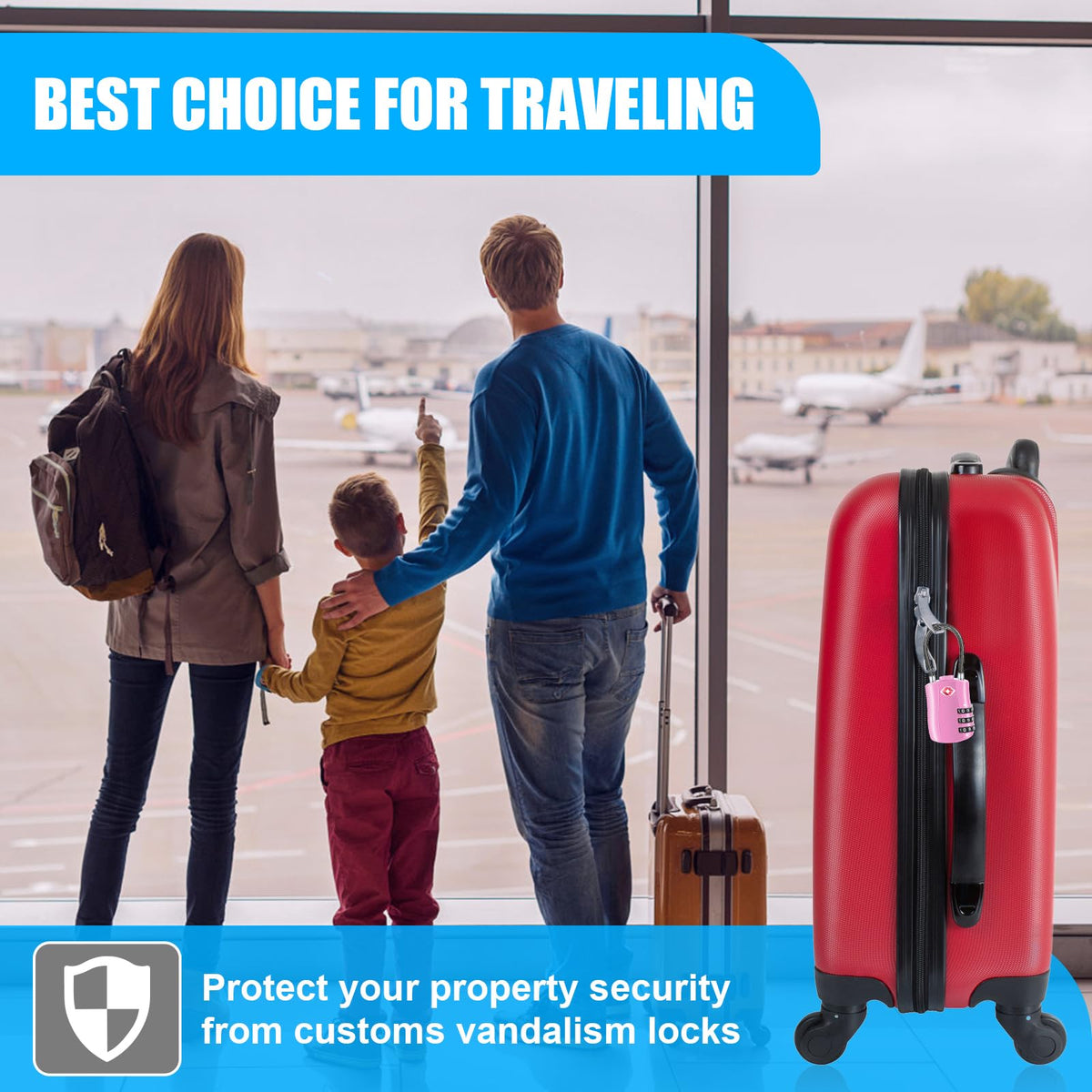 Diyife TSA Approved Luggage Locks with Flexible Steel Cable, Easy to Set up