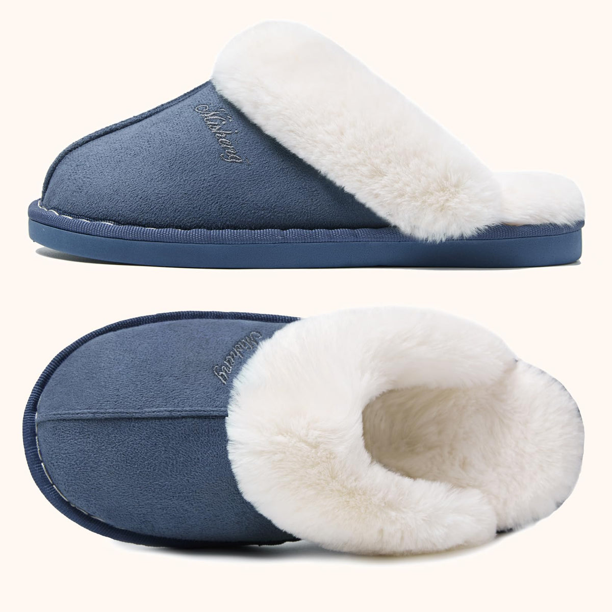 Misolin Womens Slippers With Memory Foam Fluffy Slip-on House