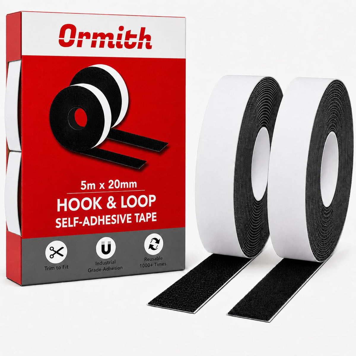 Ormith Double Sided Tape Heavy Duty 48 Pcs | Strong Double Sided Sticky Pads for Outdoor Indoor Wall Mounting | Water Proof Adhesive Strips for Quick Damage-Free Hanging (50 x 30mm)