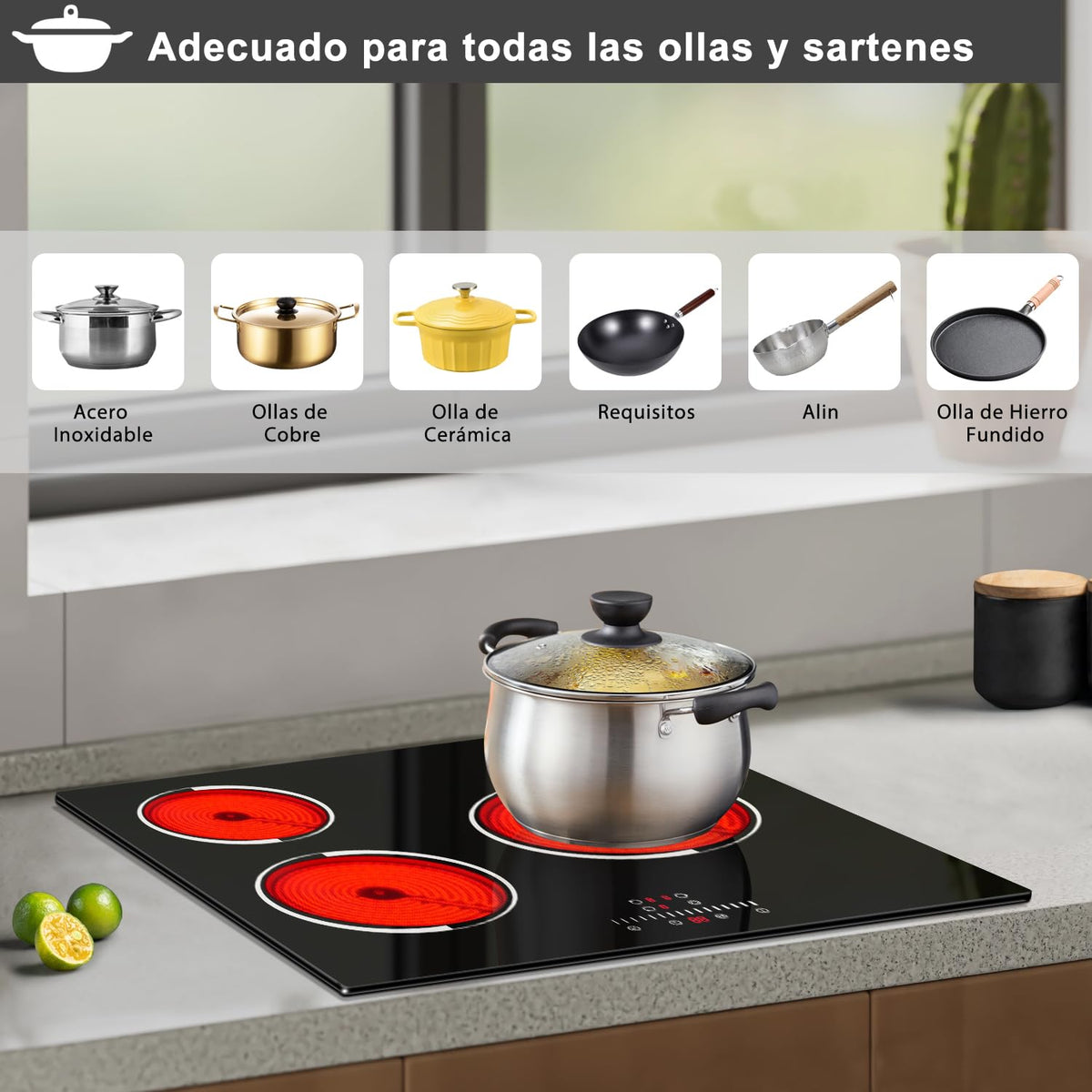 Portable Ceramic Hob, Pulg in Single Electric Hob 3600W