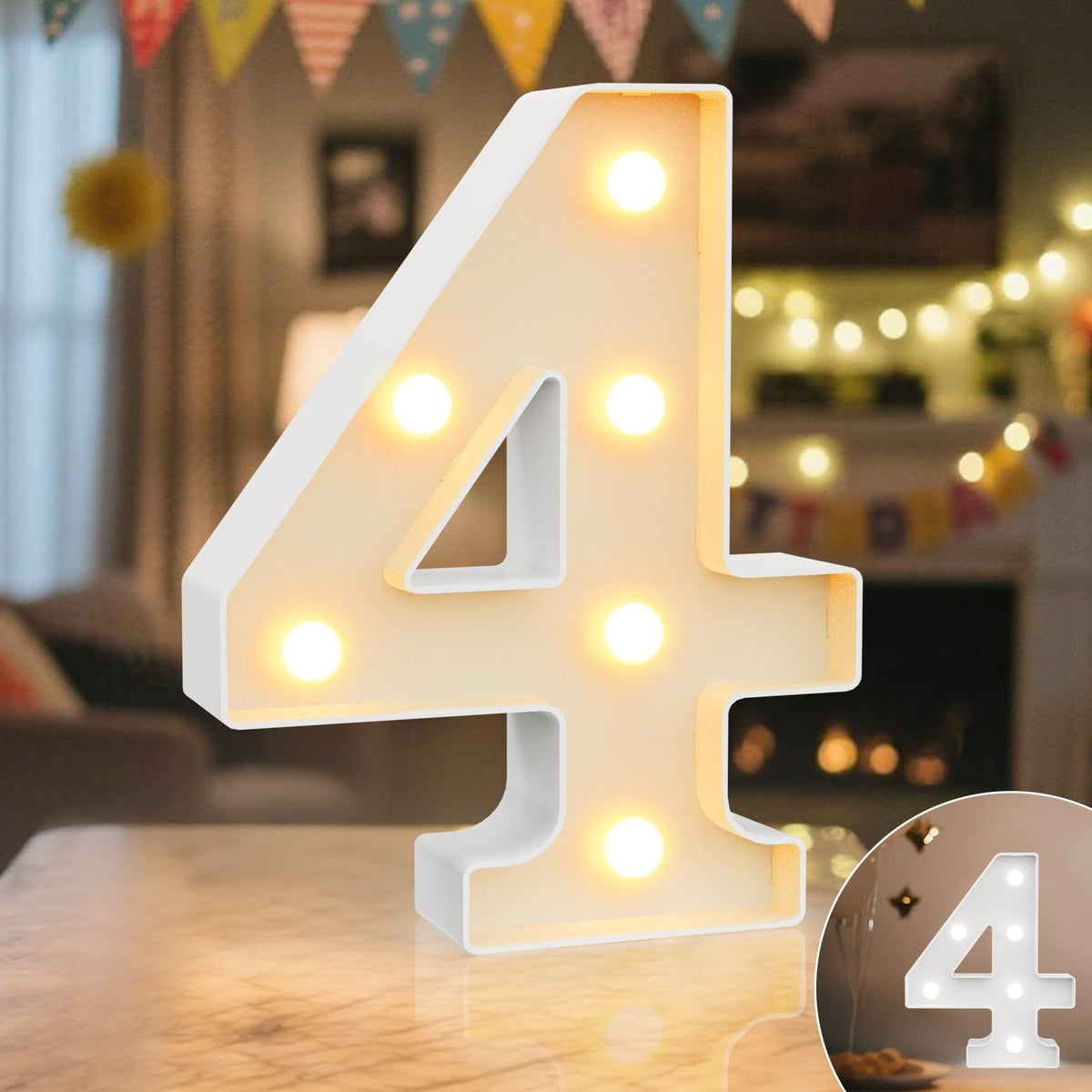Ledido Pink Glitter Light Up Number 80 for 80th Birthday Decorations