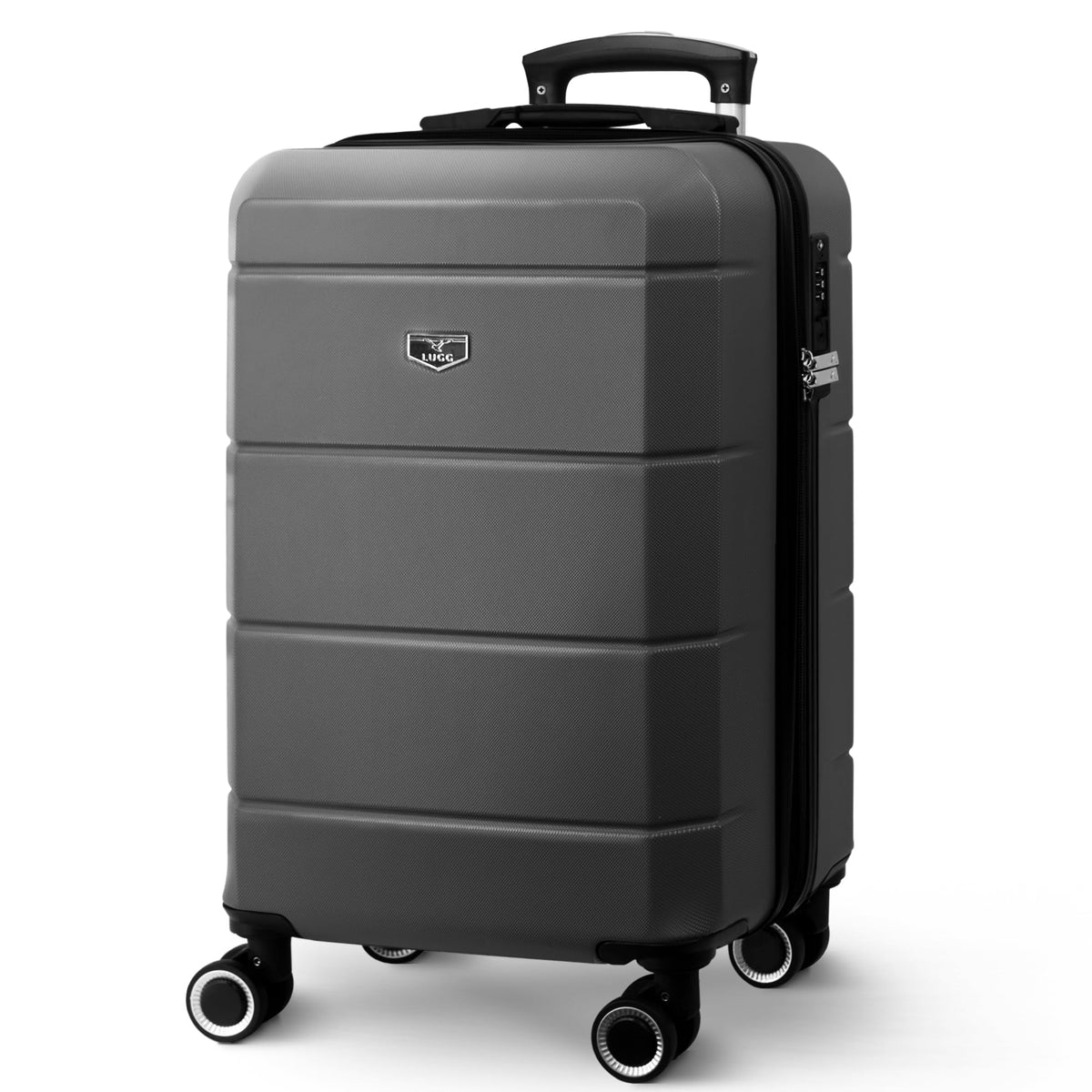 LUGG Jetset 40cm Suitcase 40x30x20cm, Ryanair Compatible Underseat Size, Hard Shell ABS, Spinner with Removable Wheels, Lightweight Travel Luggage, 1 Year Warranty