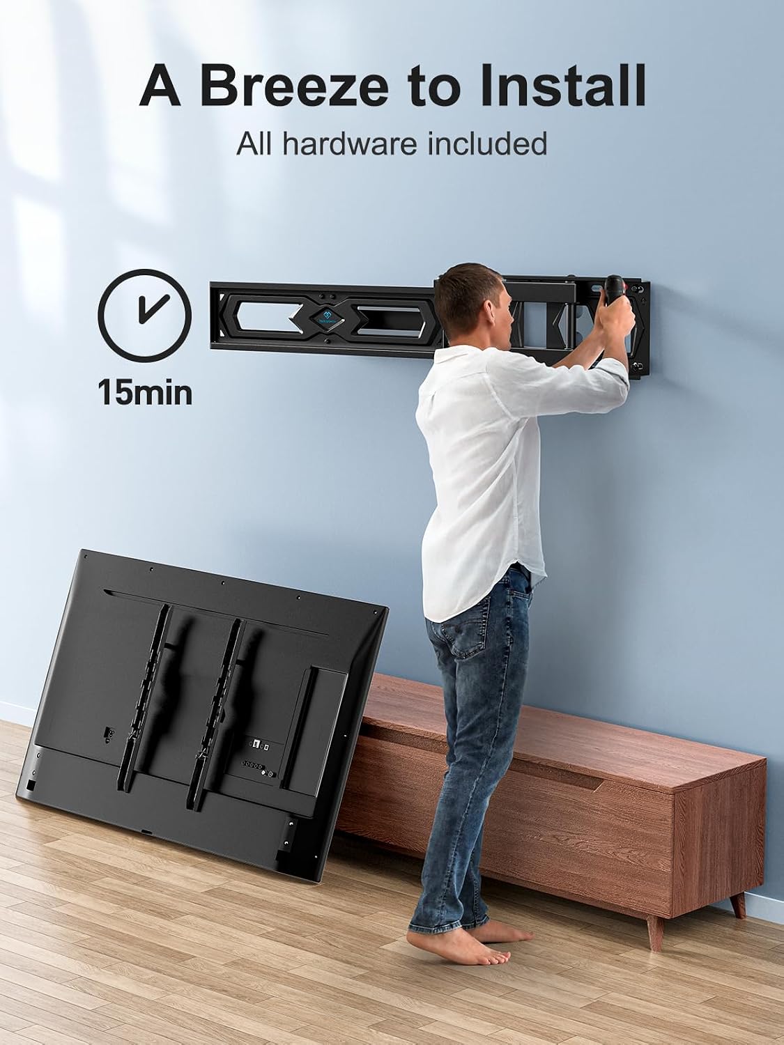 PERLESMITH TV Wall Bracket, for 26-60 Inch Television up to 40 kg
