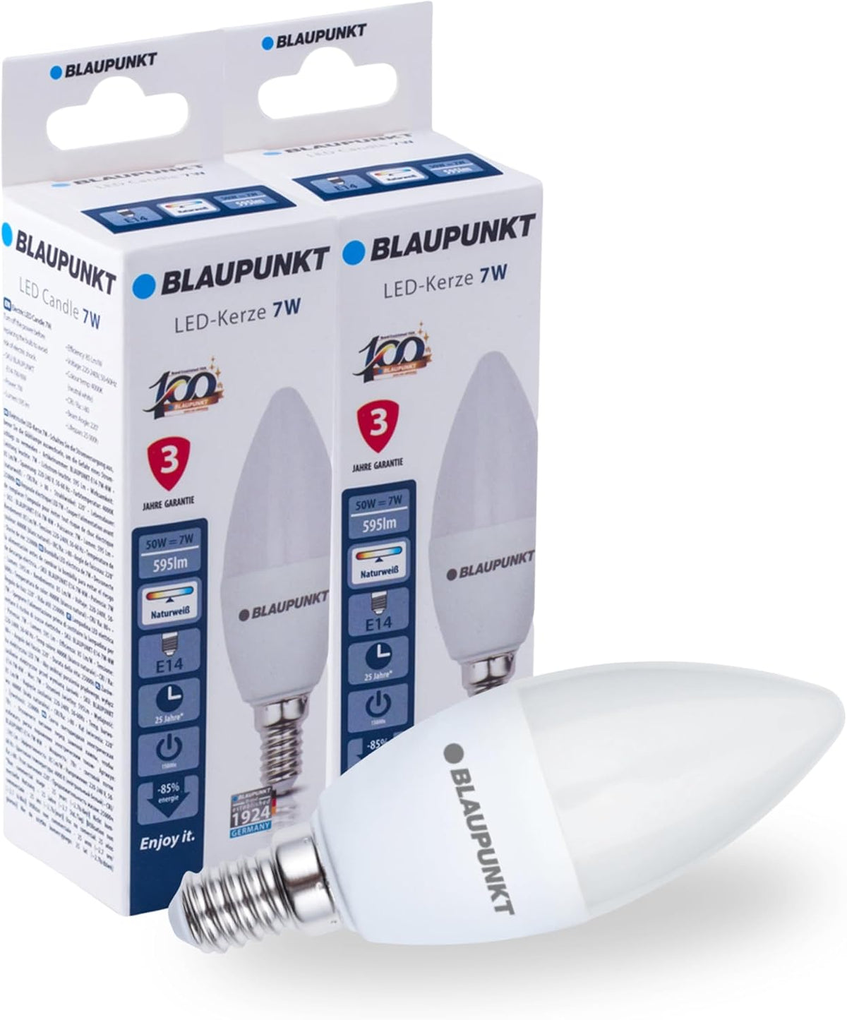 Blaupunkt E14 LED Light Bulb Candle Shape – 10W (Equivalent to 80W - 100W), 820 Lumens, 4000K Neutral White LED – Non‑Dimmable, E14 Screw Base, Energy‑Efficient Home Lighting – Pack of 1