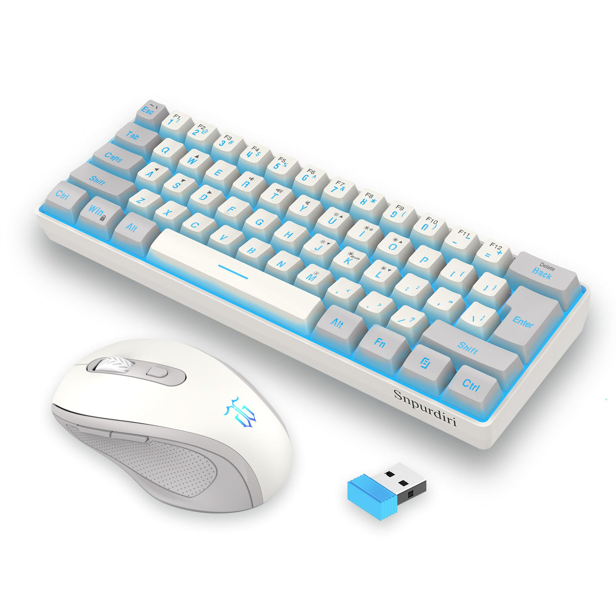 Snpurdiri Wired Mechanical Gaming Keyboard, 60% Size, LED Backlight, 61 Keys, Small Wired Office Keyboard for Windows Laptop/PC, Mac (Black-Red, Blue Switches)