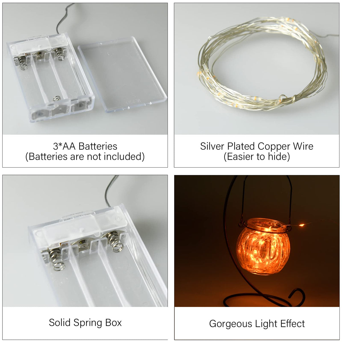 Dalugo Orange Fairy Lights, 3M/10ft Amber Fairy Lights, 30 LED Halloween Battery Lights for Autumn Halloween Christmas Decorations, Fireplace, Home Decor