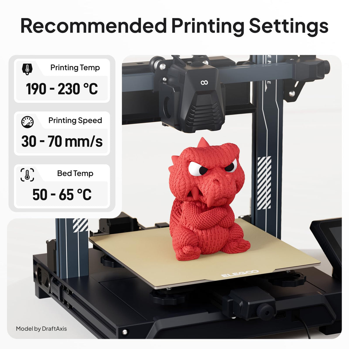 DEEPLEE Matte PLA Filament 1.75mm Matte Black 1kg(Plastic Spool)