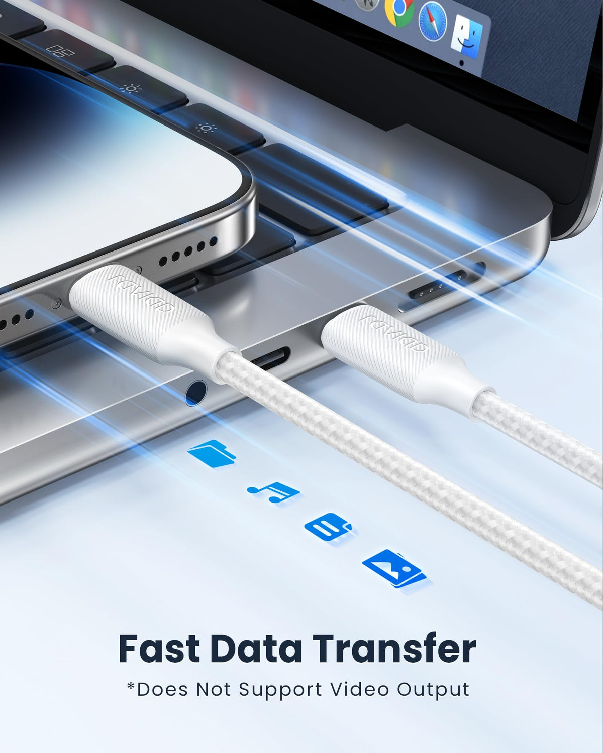 RAVIAD USB C to Lightning Cable 1M [MFi Certified]iPhone Fast Charger Cable